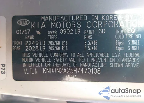 2017 Kia Soul from USA, damaged, VIN KNDJN2A25H7470108